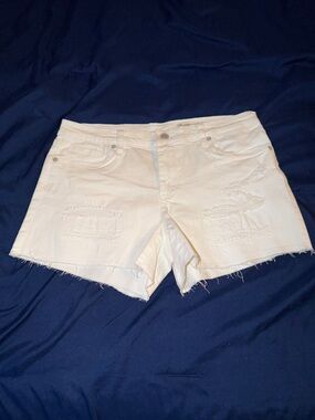 Blank NYC the essex White Distressed Denim Shorts